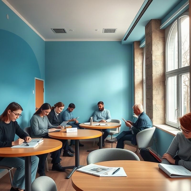 Студенты в семинарской комнате Uzgencore